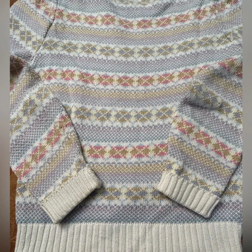 Fair Isle Style Hand Loom Scotland Woman’s Cozy Sweater Size Small Vintage EUC - Picture 8 of 11